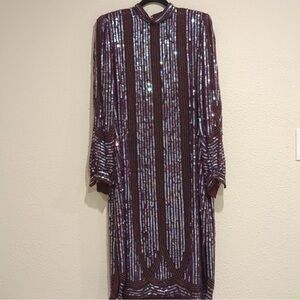 Sequin Embellished Long Sleeve Dress